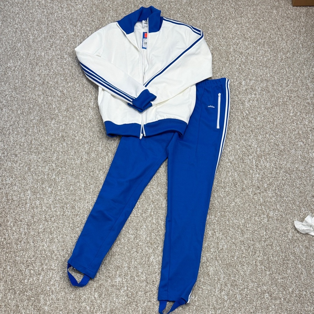 Adidas White and Blue Beckenbauer Set
